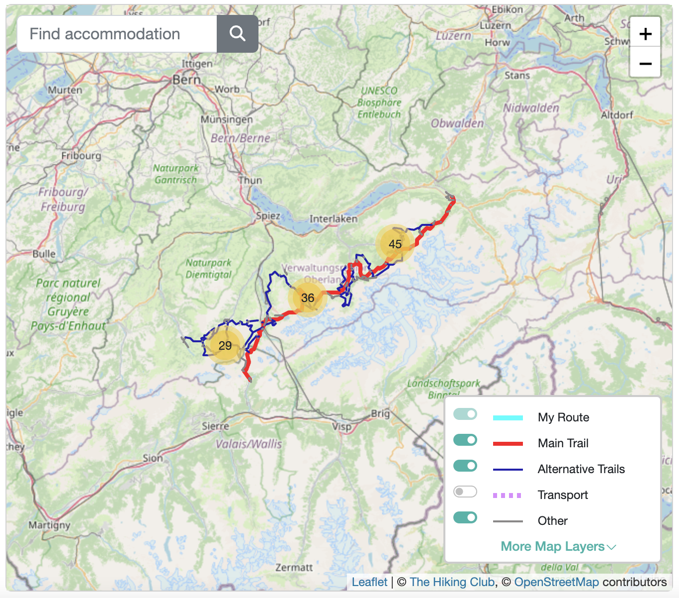 Bernese Oberland - Route, Map, Itinerary & Hut-to-Hut Planning